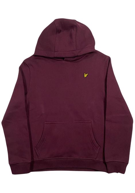Felpa bambino bordeau in cotone